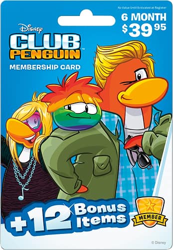 Club penguin membership card