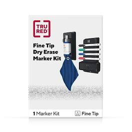 TRU RED - Pen Dry Erase Kit, Fine Tip, 4/Pack - Assorted