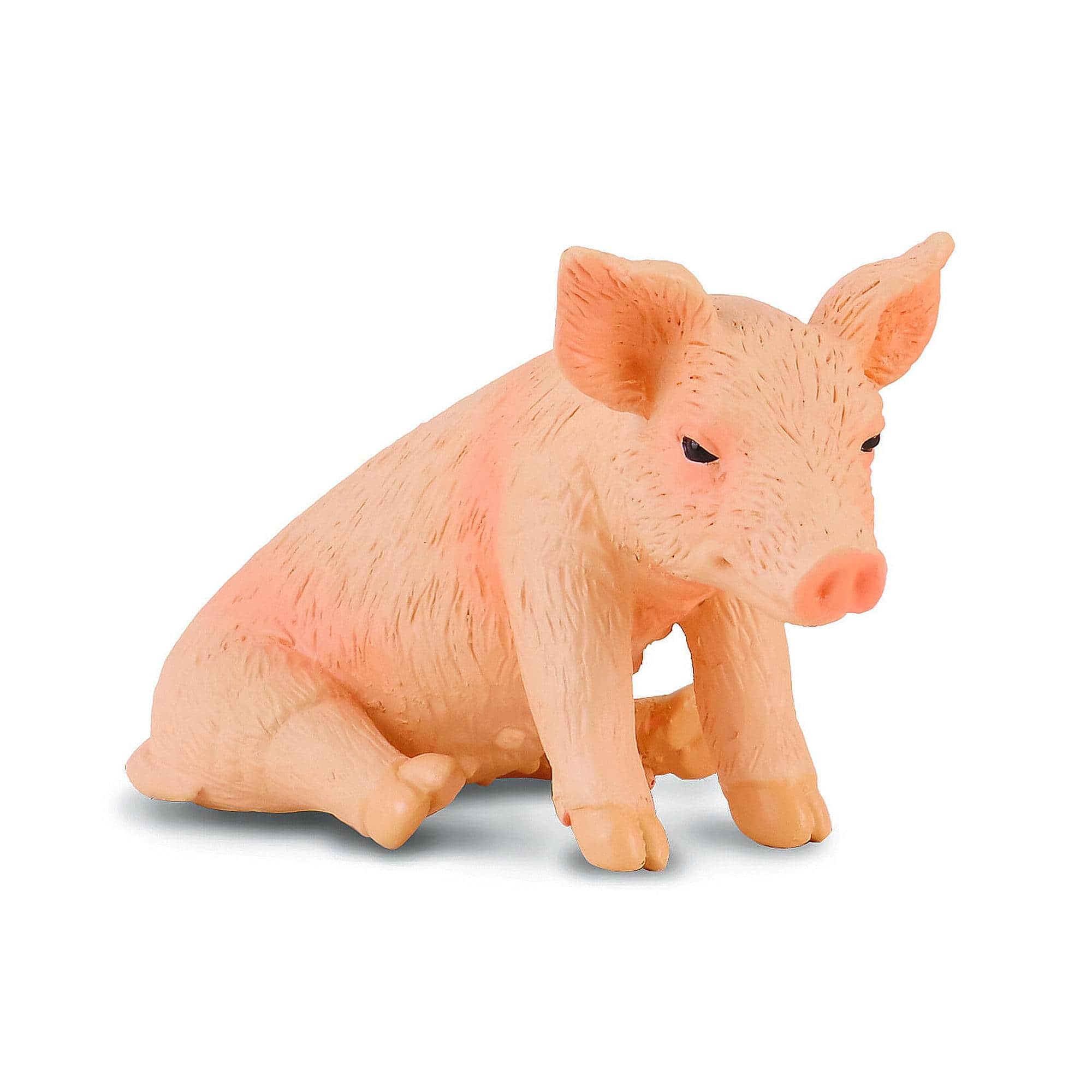 Breyer Animal Creations - CollectA Farm Life Collection Miniature Figure | Sitting Piglet - Pink