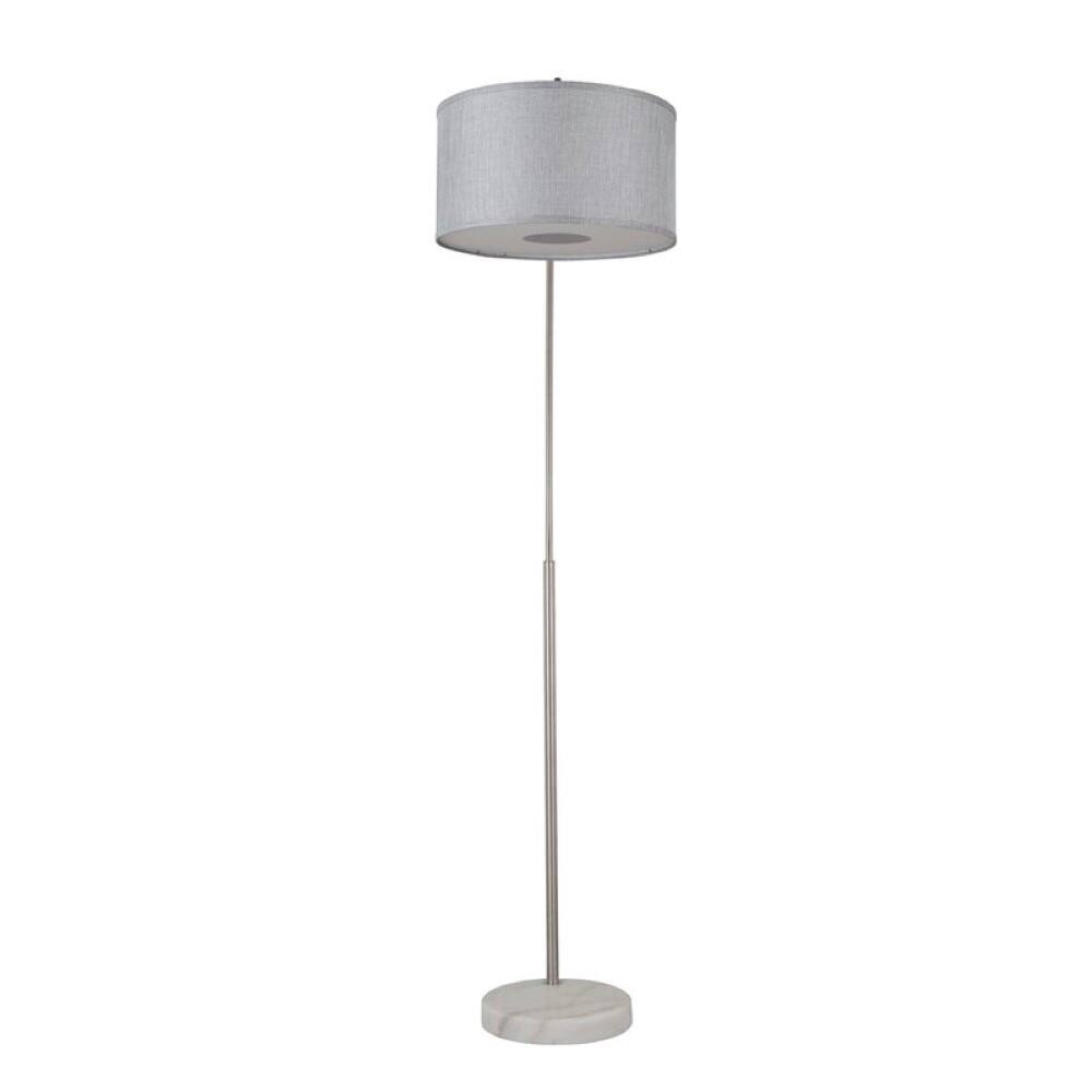 Alt View 5. FC Design - FC Design Modern 81" Tall Standing Adjustable Arched Floor Lamp with Drum Shade and Marble Base - Grey - Grey.
