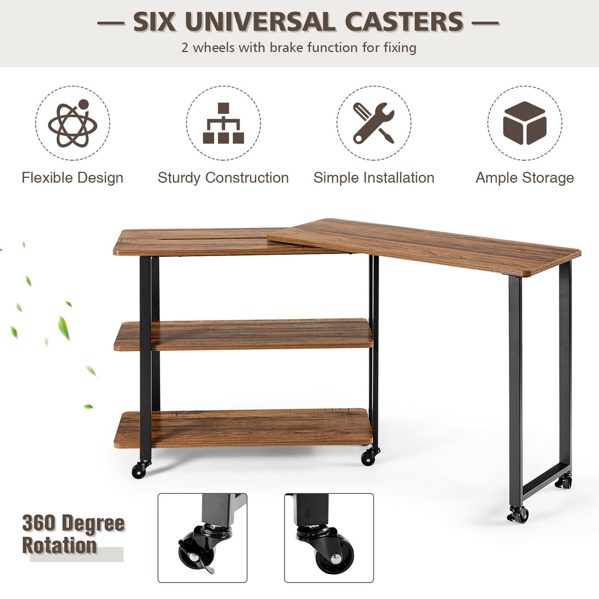 - SIX UNIVERSAL CASTERS
  - 2 wheels with brake function for fixing

- Flexible Design
- Sturdy Construction
- Simple Installation
- Ample Storage

- 360 Degree Rotation
