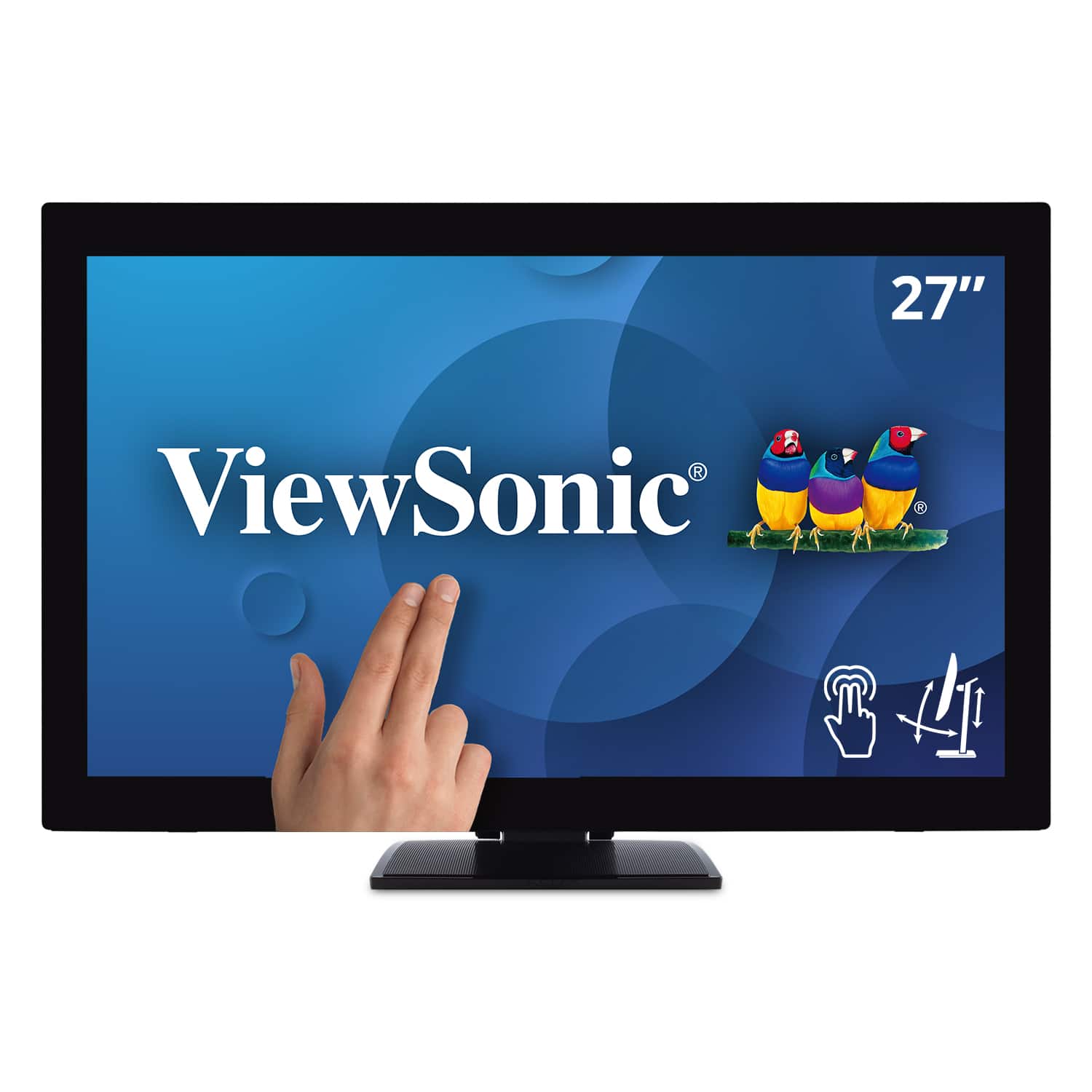 Front. ViewSonic - TD2760 27" LED FHD Touch Screen Monitor (HDMI, VGA) - Black.