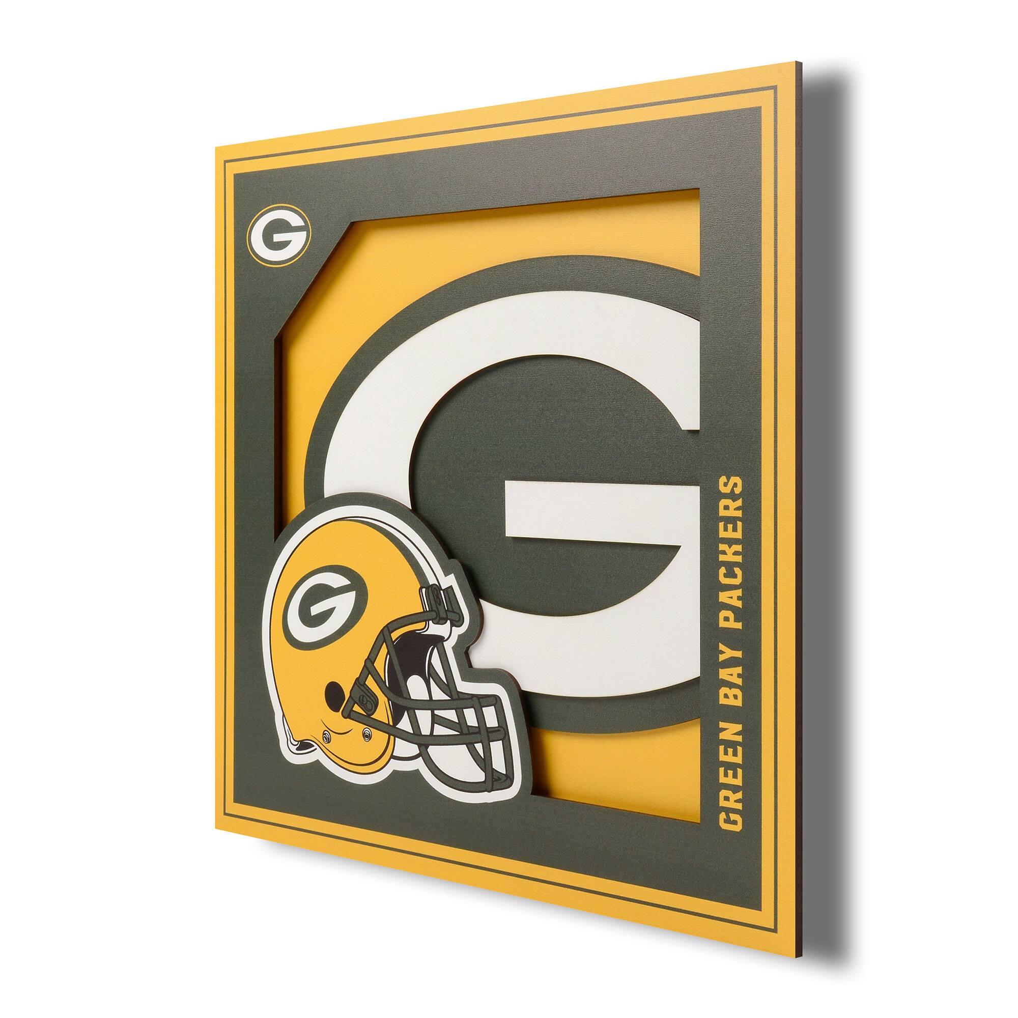 Green Bay Packers 12'' x 12'' 3D Logo Wall Art