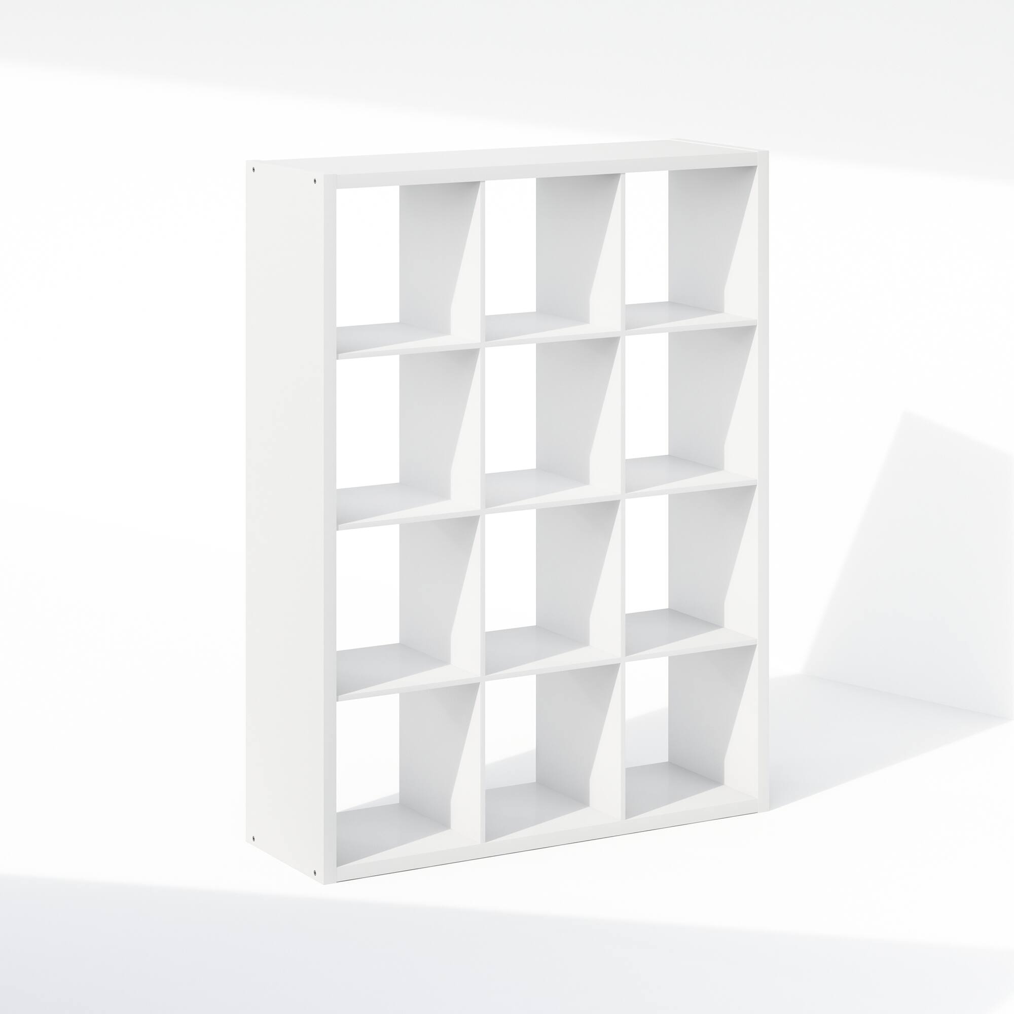Front. Furinno - Cubic Open Back Multipurpose Clothing & Closet Storage Organizer Shelf, 12-Cube - White.