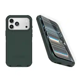 OtterBox - iPhone 17 Pro Max (Only) - Bundle: Defender Series Case & Screen Protector - Rugged - Snaps on MagSafe - Roasted Cashew Mist (Green & Black)