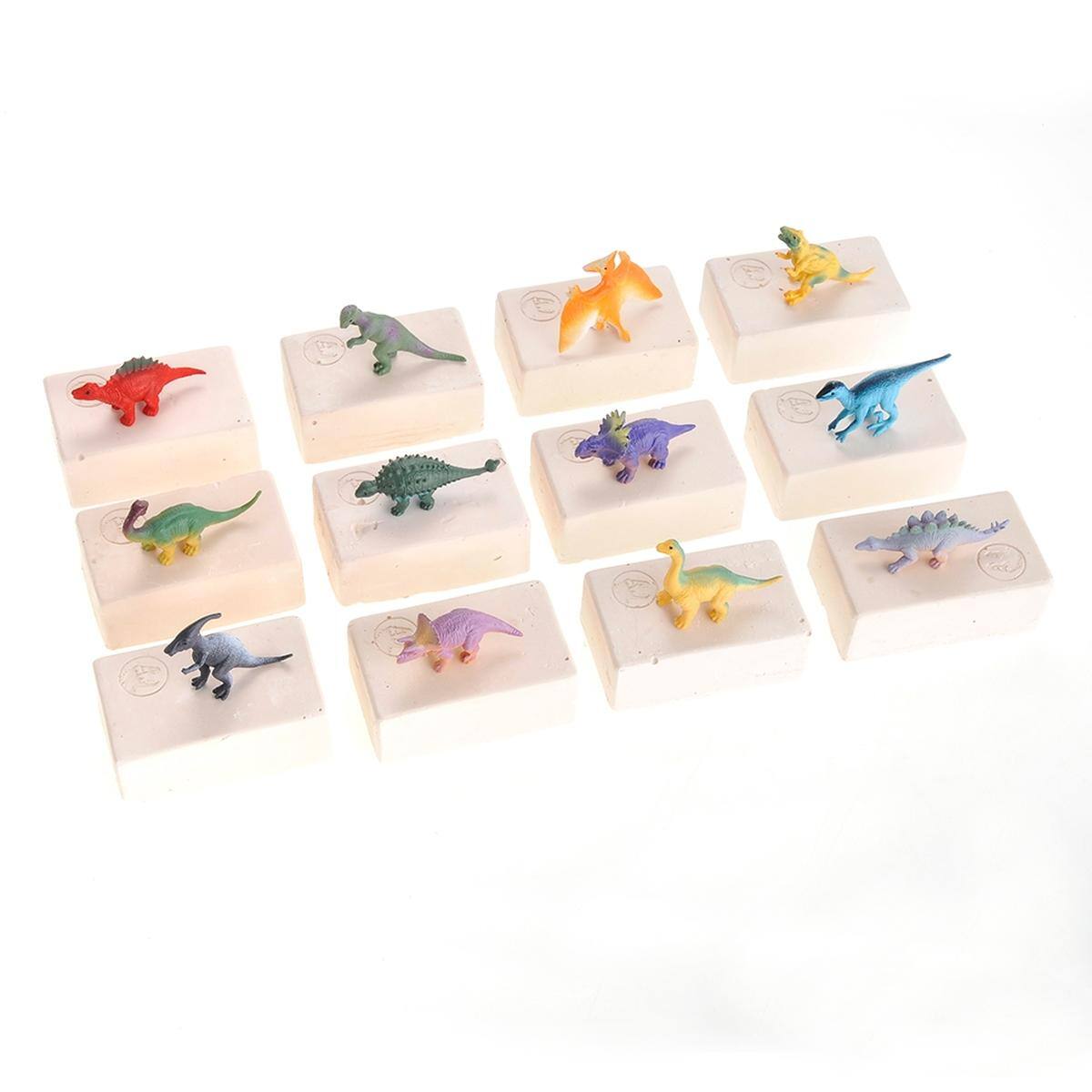Back. JuzToys - Dinosaur Skeleton Fossil Excavation Kit Toy, Pack Of 12 Variety - Multi.