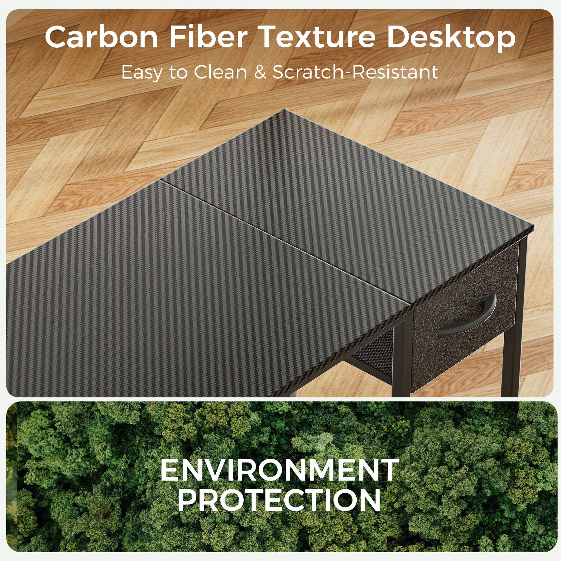 Carbon Fiber Texture Desktop: Easy to Clean & Scratch-Resistant Environment Protection
