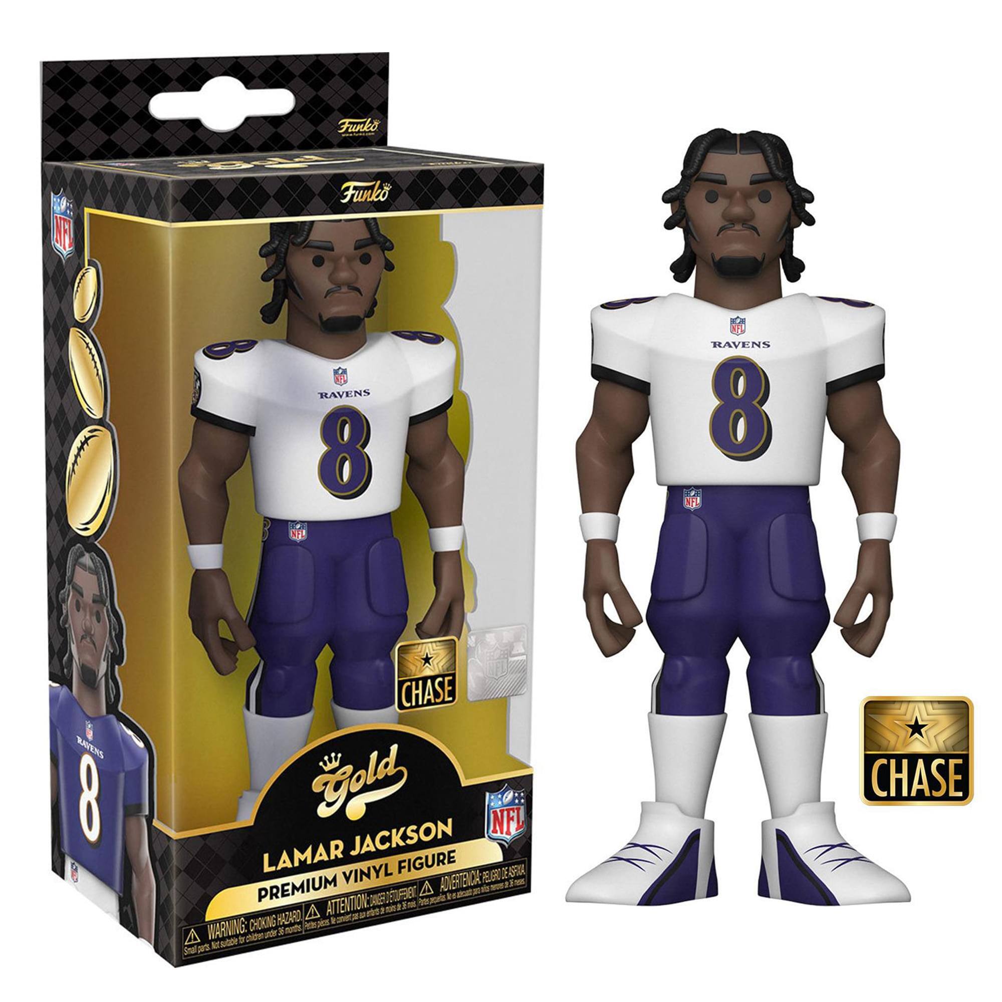 Baltimore Ravens NFL Funko Gold 12 Inch Vinyl Figure | Lamar Jackson Chase - Black/Gold