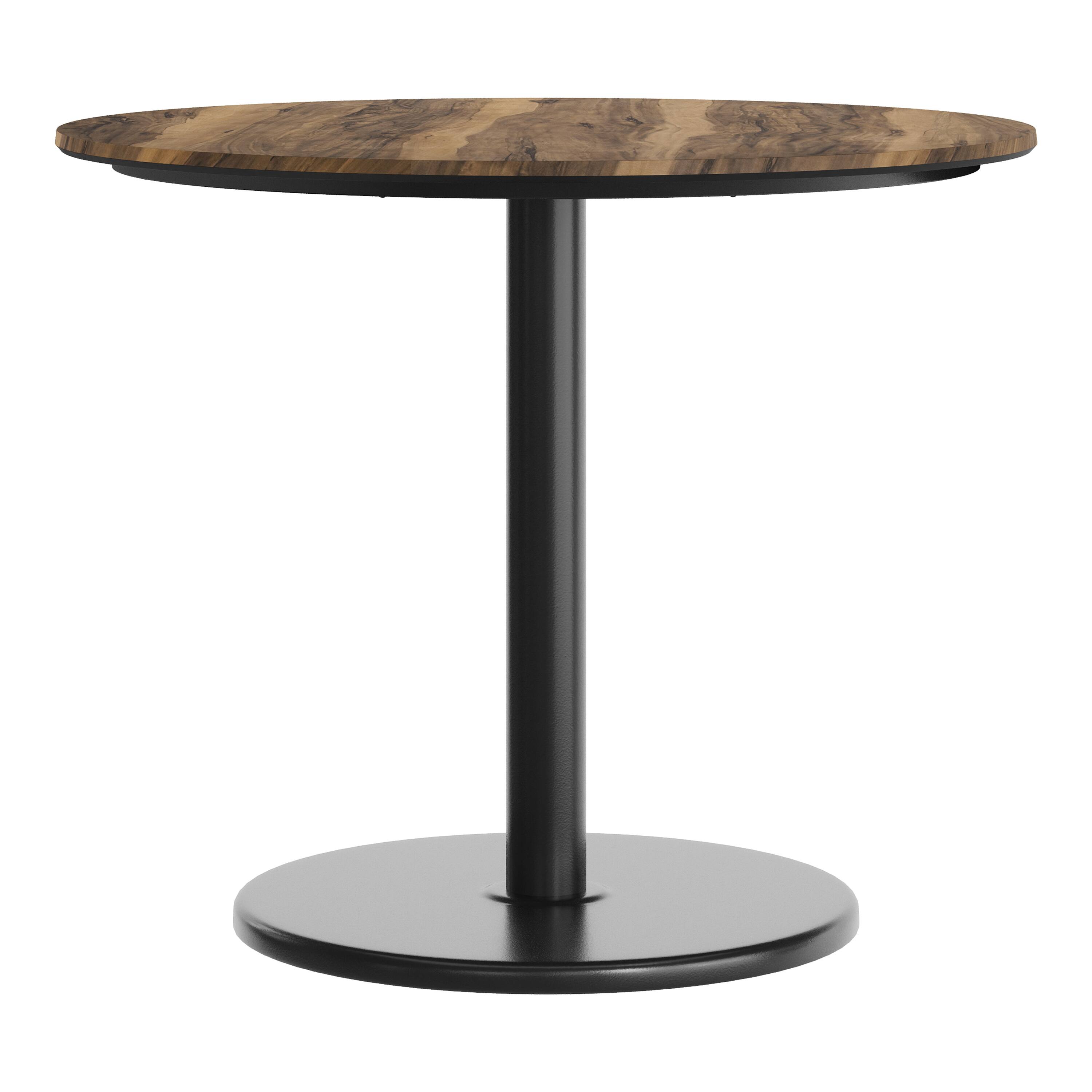 Alt View 7. Emma + Oliver - PureShield Tabletop with Seam-Free Surface Innovation and Table Height Round Base - Natural/Black Base.