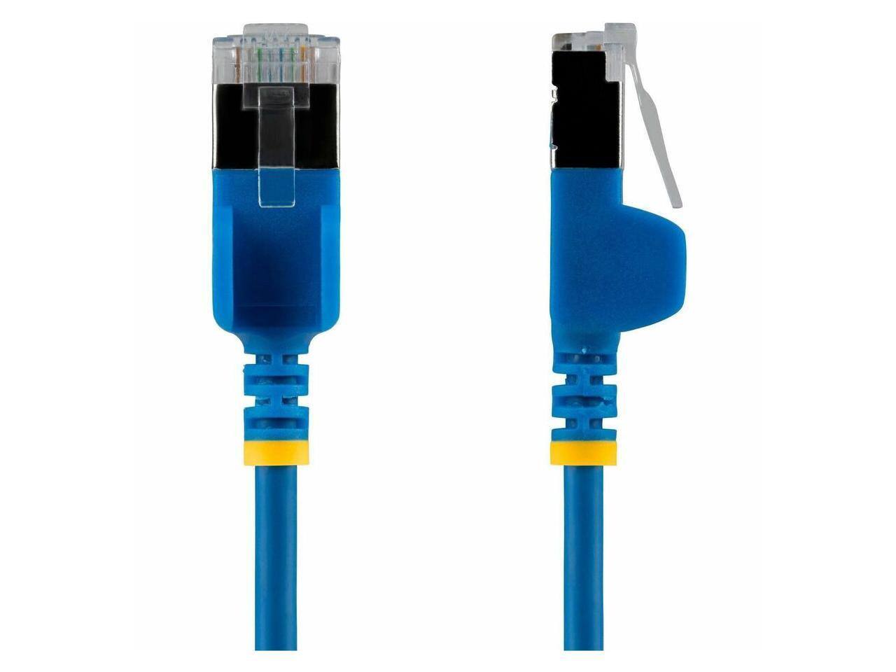 Alt View 1. StarTech.com - StarTech 7ft Blue Ultra Slim CAT6a Ethernet Cable, Snagless, U/FTP 34AWG Bare Copper, Slim RJ45 Patch Cord.