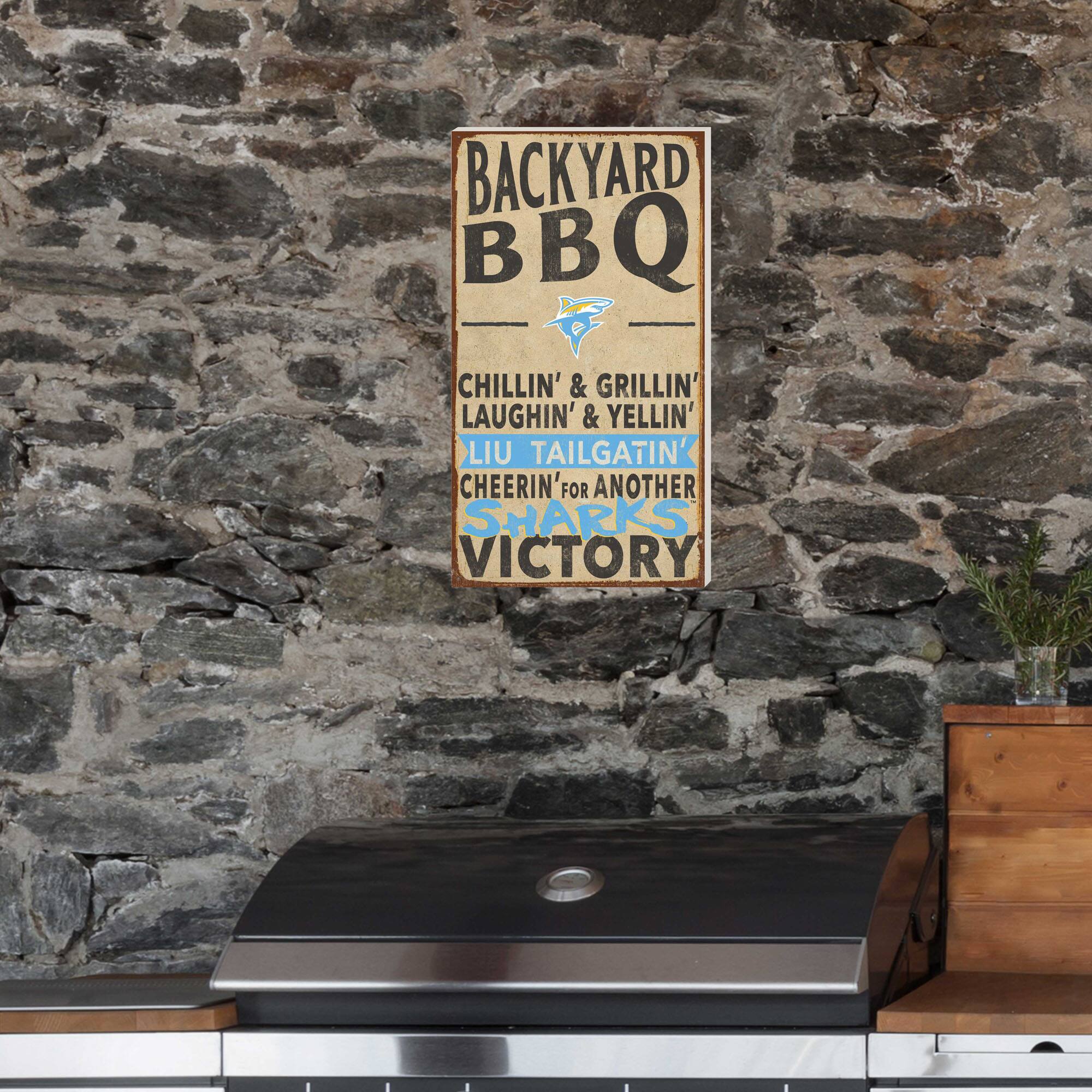 BACKYARD BBQ

CHILLIN' & GRILLIN'  
LAUGHIN' & YELLIN'  
LIU TAILGATIN'  
CHEERIN' FOR ANOTHER  
SHARKS VICTORY