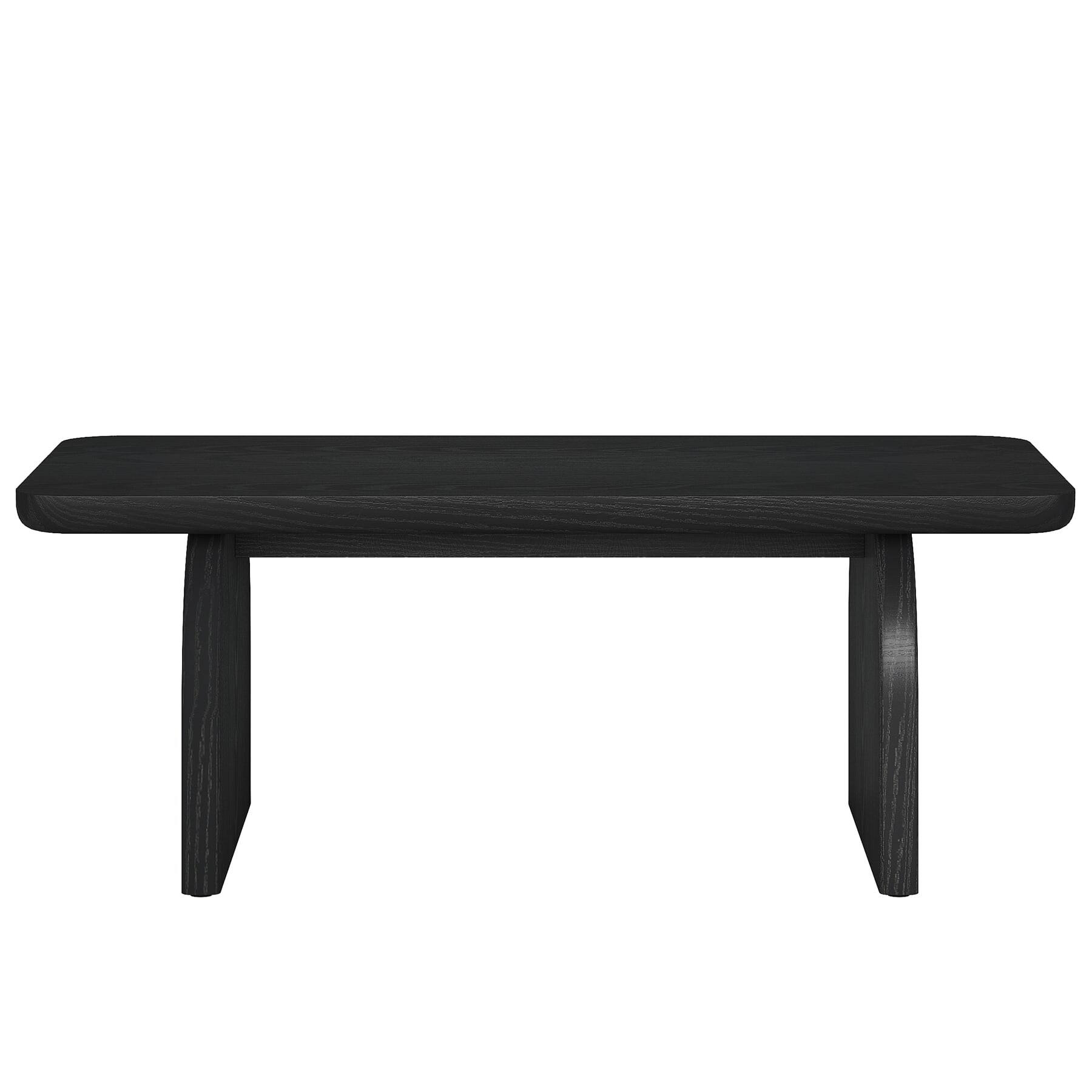 Alt View 5. Kadyn - Kadyn Wooden Rectangular Coffee Table, Modern Living Room Furniture, Stylish Home Decor, Black - Black.