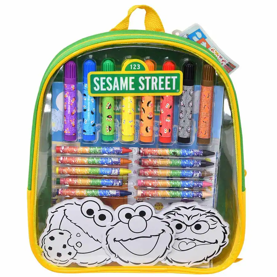 Crayons Backpack Disney Sesame Street Activity backpack for Children age 3+ crayons ...