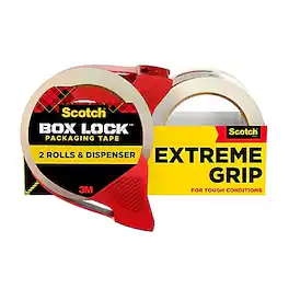 Scotch - Box Lock Packing Tape with Dispenser, 1.88" x 54.6 yds., 2/Pack (3950-21RD-6WC) - Clear