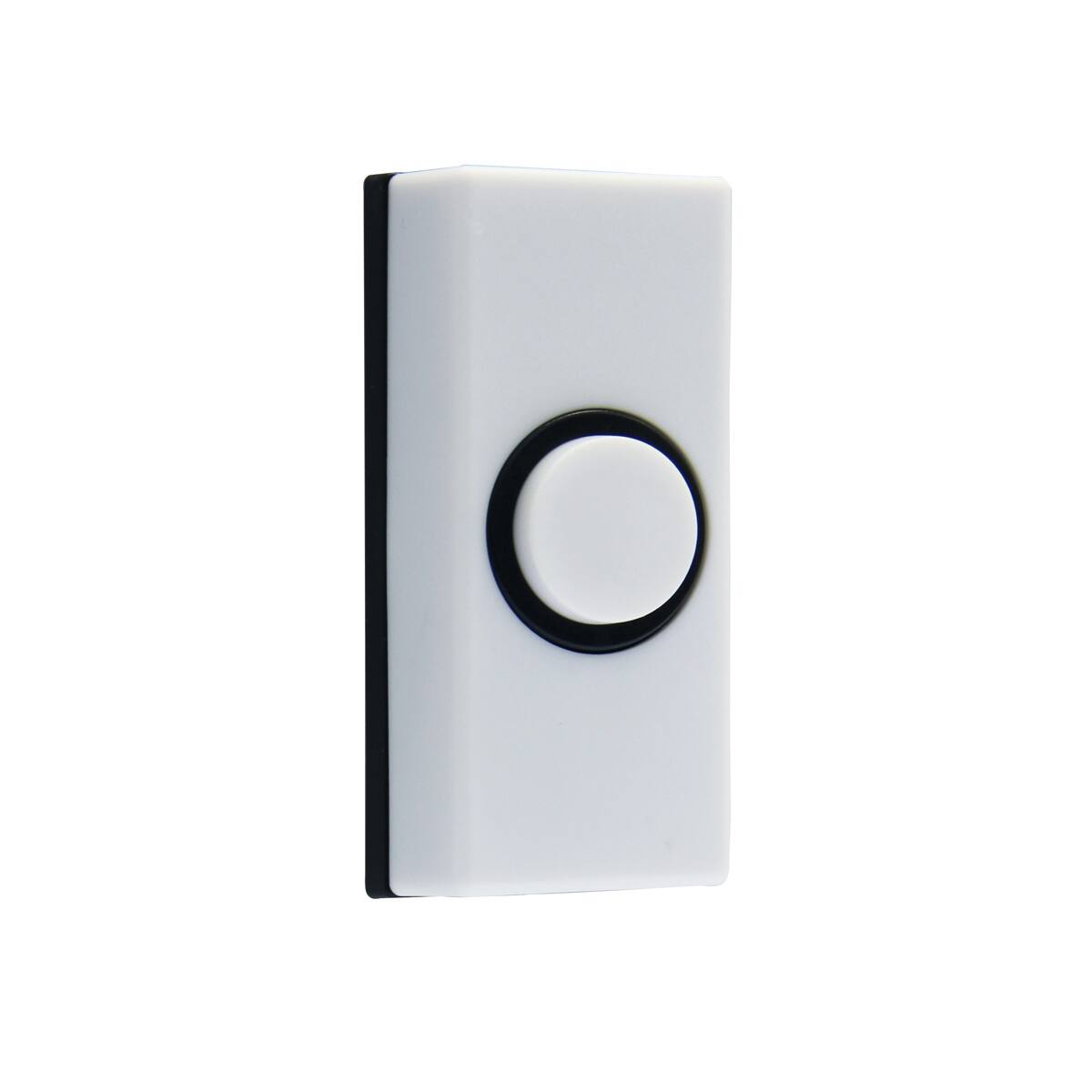 Front. IQ America - IQ America Contemporary White Non-Lit Pushbutton Doorbell - White.