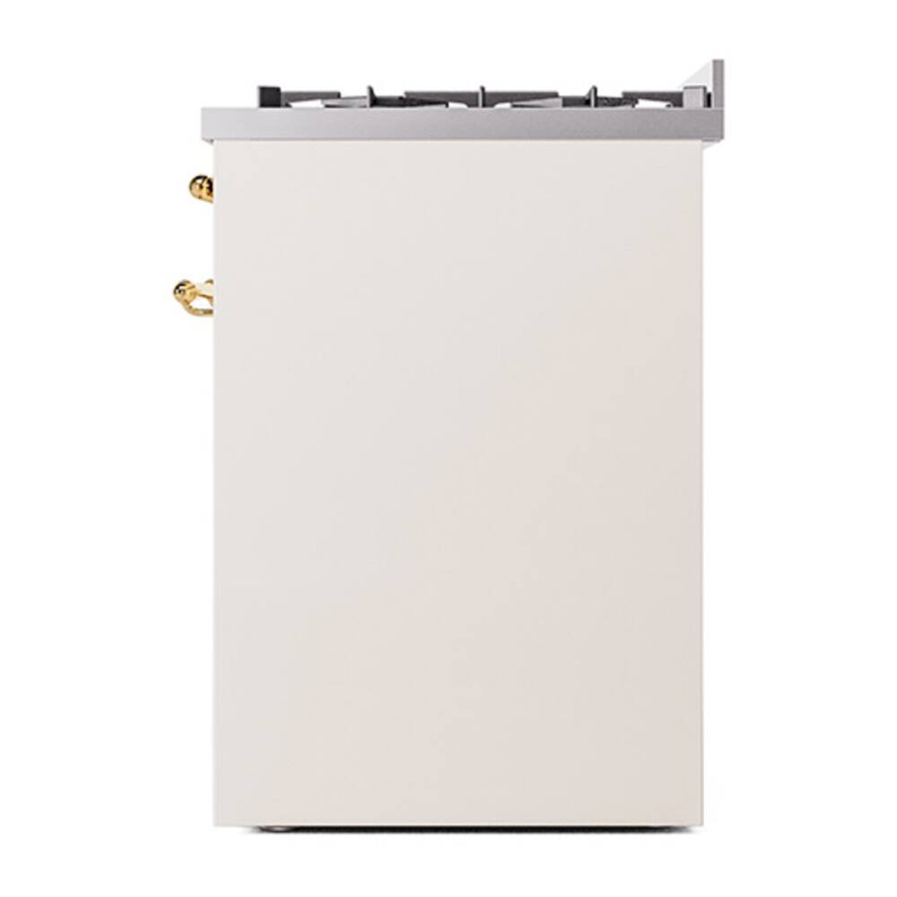 Alt View 10. ILVE - ILVE Nostalgie II 30 inch Dual Fuel Range with 5 Burners (Liquid Propane, Antique White, Brass Trim) - Antique White.