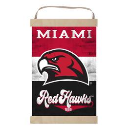 Jardine - Miami University RedHawks Retro Logo Banner Sign - Red
