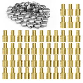 VEVOR - Pipe Fittings, 1/2"-3/4" 50PCS Brass Pipe Fittings, Clamp-style 1/2 NPT Internal Thread Pipe Connector Brass Air - Brass color