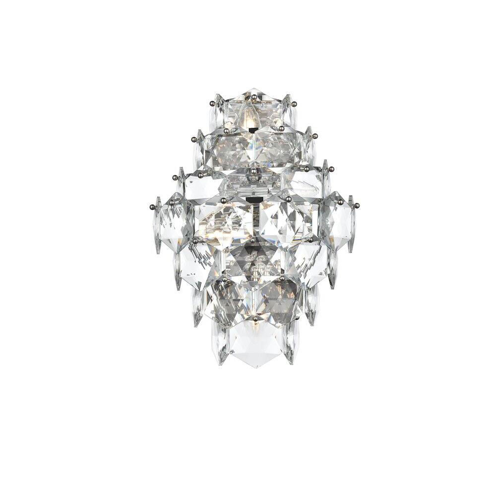 Left. Elegant Lighting - Adaline 18 Inch Wall Sconce In Chrome - Chrome And Clear.