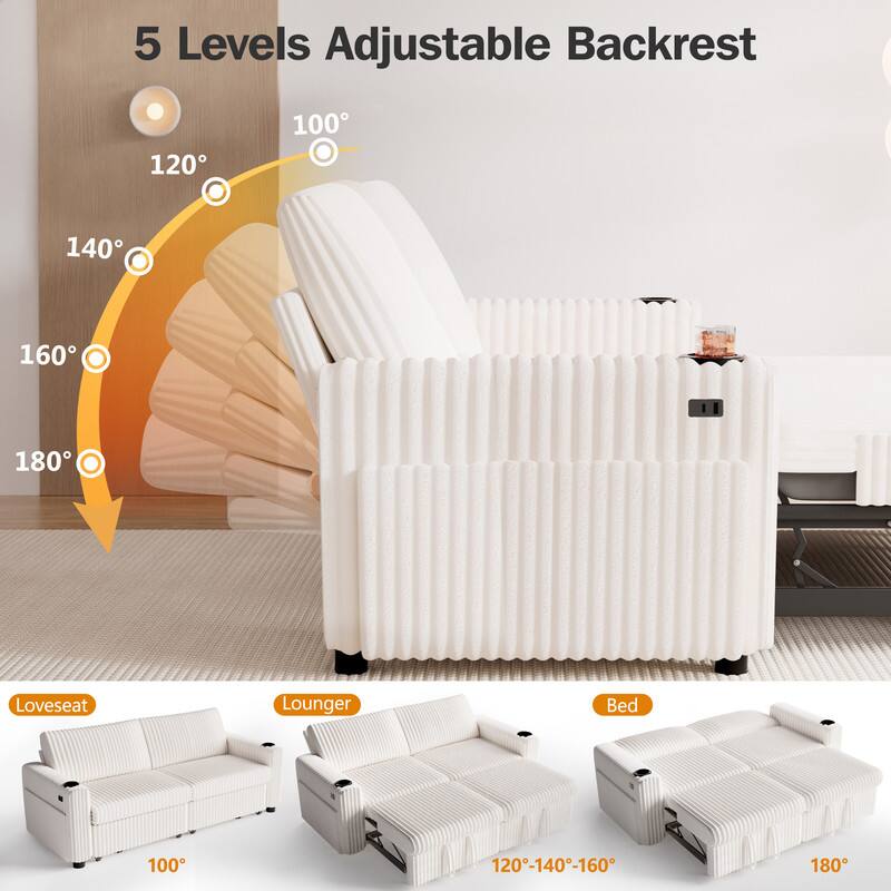 5 Levels Adjustable Backrest

120° 100° 140° 160° 180°

Loveseat Lounger Bed

100° 120°-140°-160° 180°