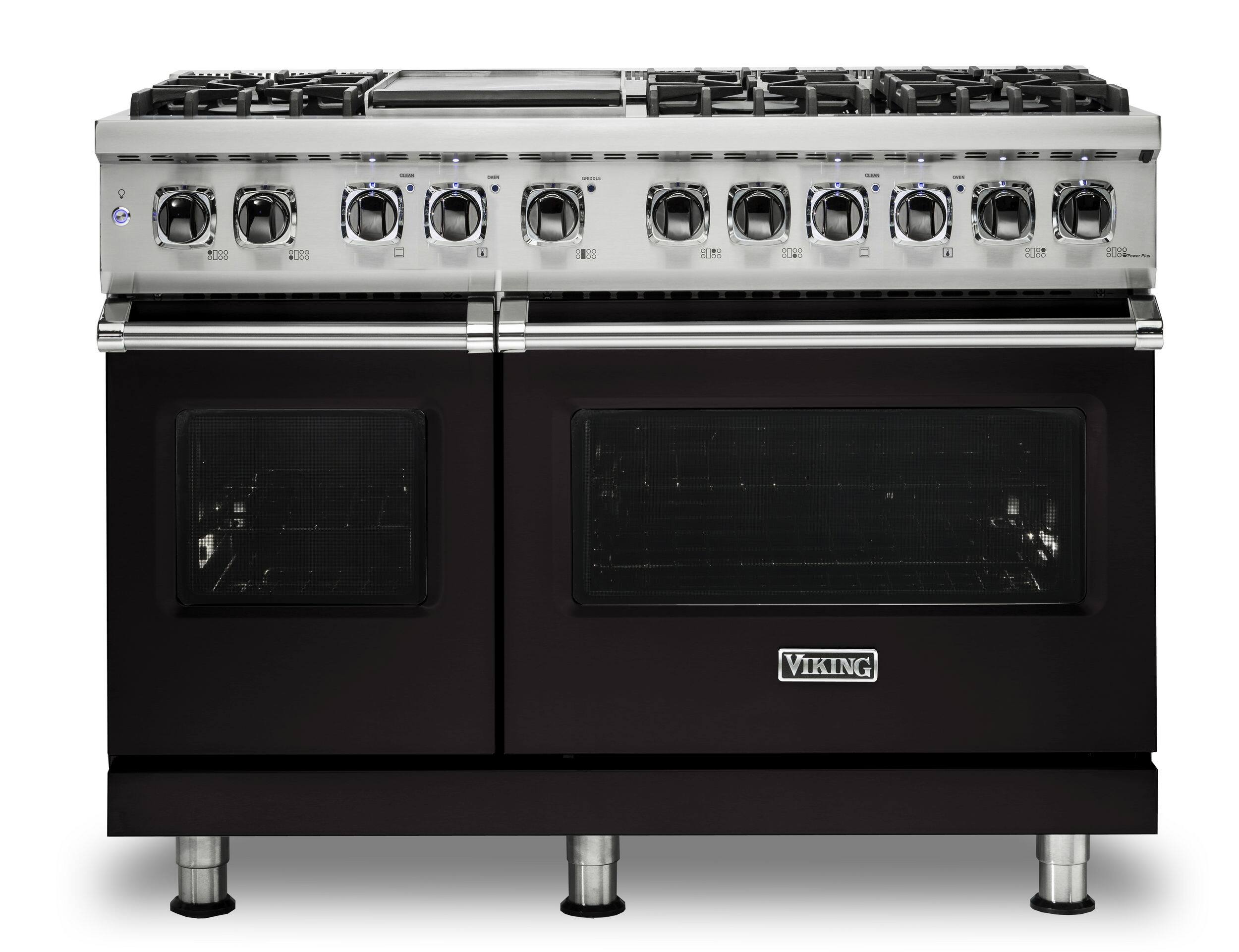 Viking - 5-Series Dual Fuel Self-Clean 48"W Sealed Burner Range - Onyx