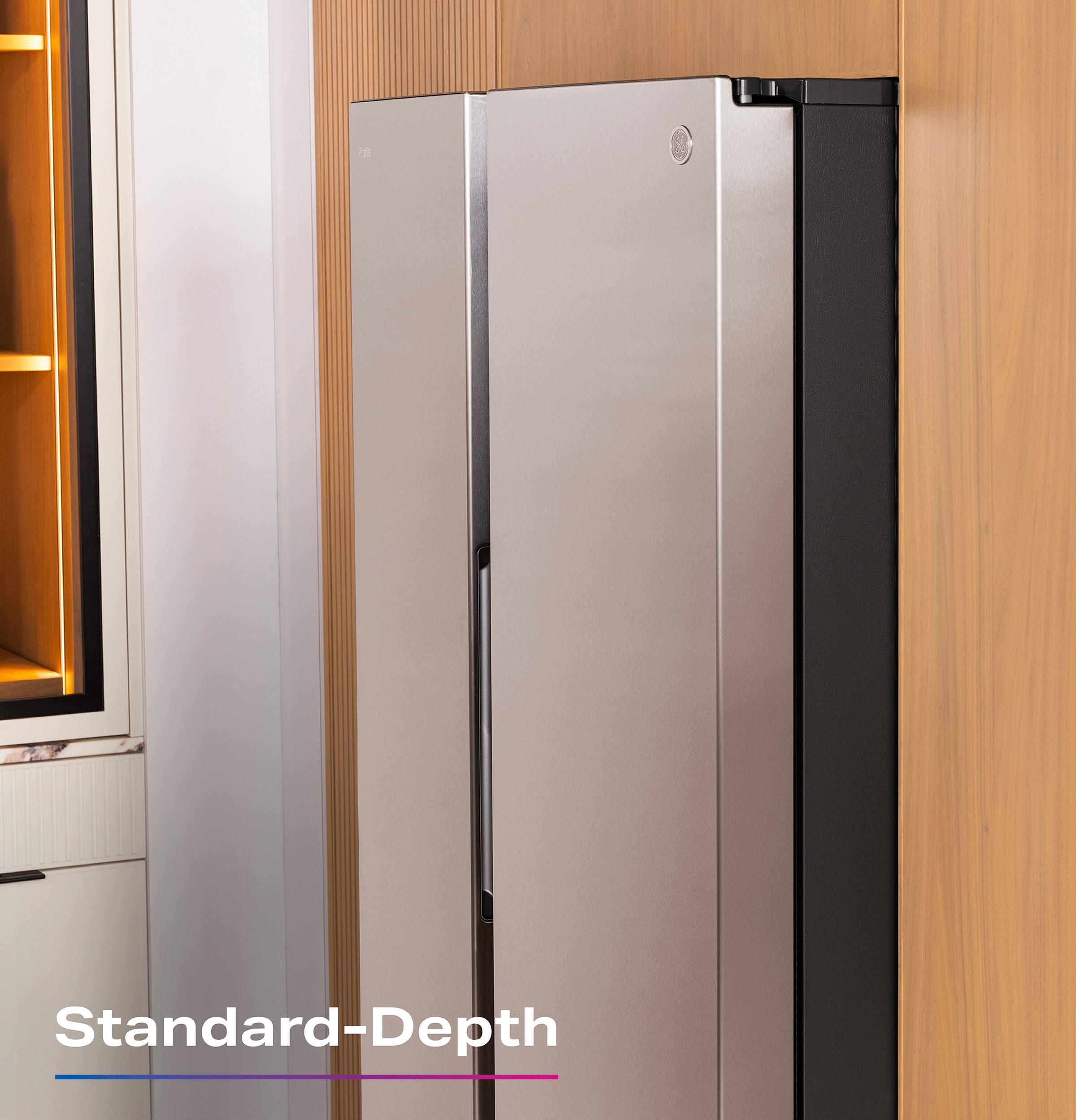 Alt View 19. GE Profile - 36 in. Wide 28.4 Cu. Ft. Smart Side-By-Side Refrigerator with Dual-Dispense AutoFill Pitcher and CustomSize Ice - Stainless Steel.