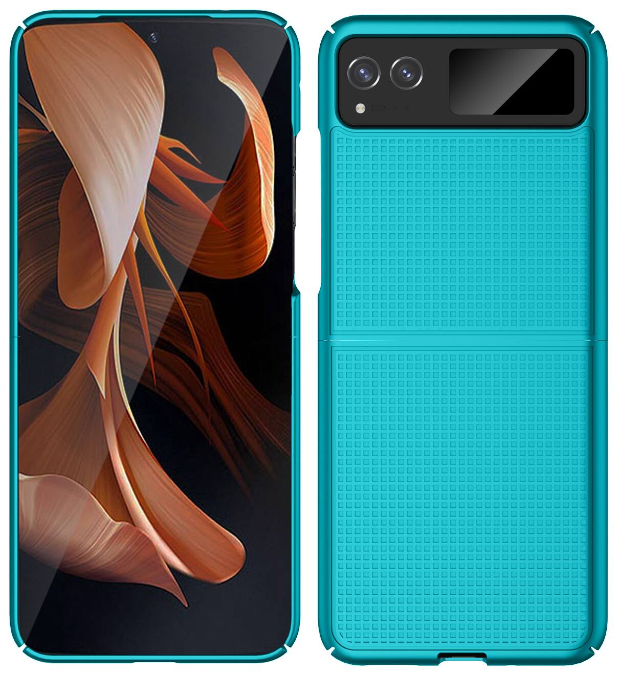 Alt View 4. Nakedcellphone - Slim Case for Motorola RAZR (2023) - Teal.