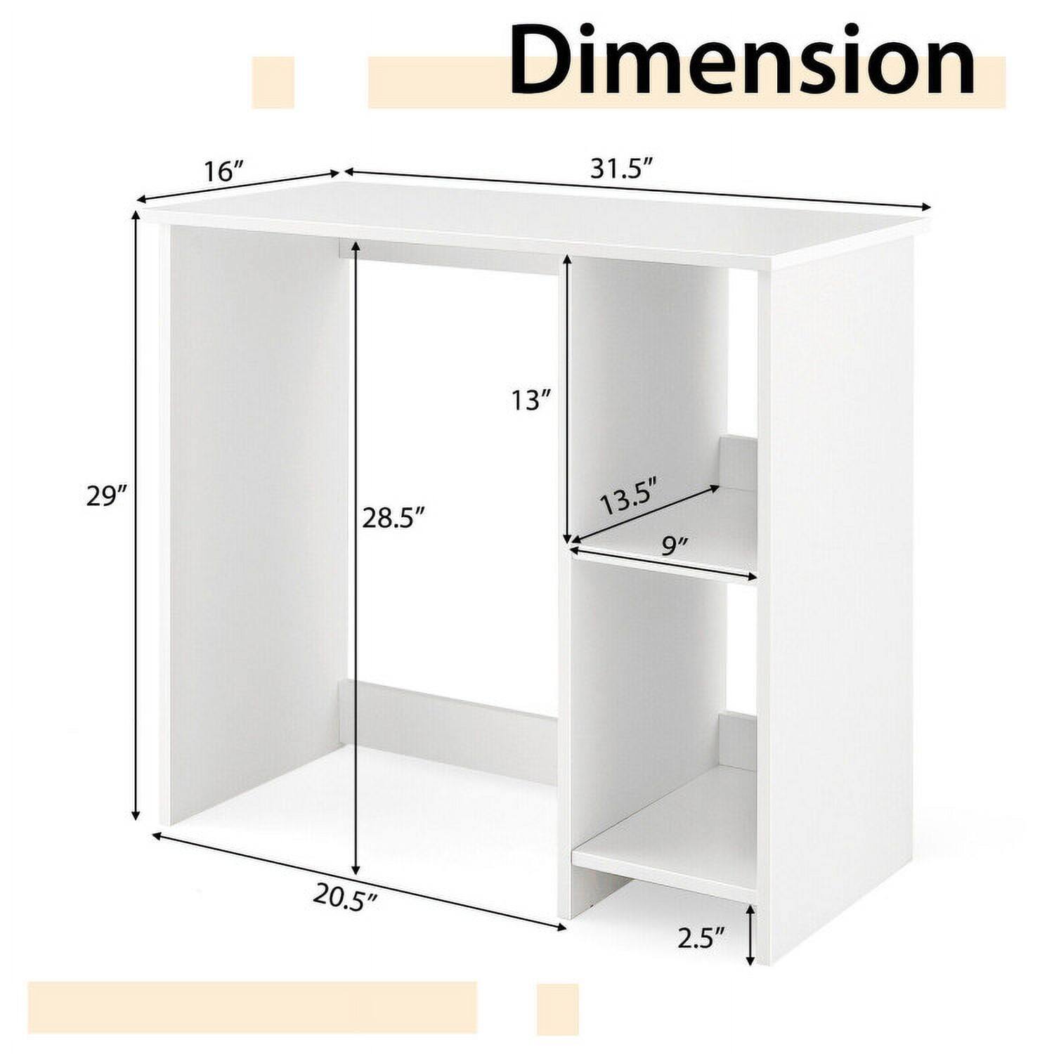 Dimension: 16" x 31.5" x 13" x 29" x 28.5" x 13.5" x 9" x 20.5" x 2.5"