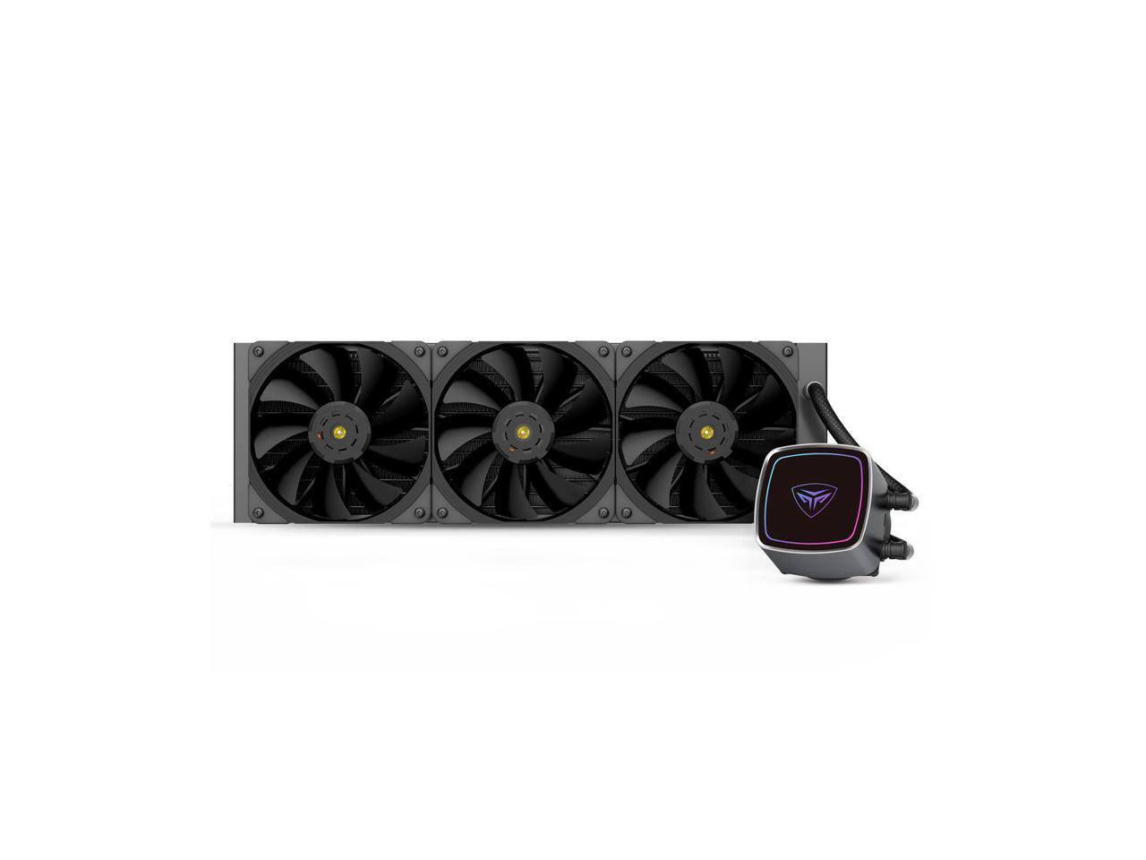 Front. PCCOOLER - DE360-BKAWXX-GL Powerful Dual-Pump AIO Liquid CPU Cooler - Black.