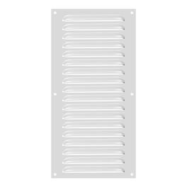 Unique Bargains - 16"x8" Aluminum Vent Cover, Screen Air Grille Ventilation Cover HVAC Louvered Grill Built-in Mesh for Home - Silver