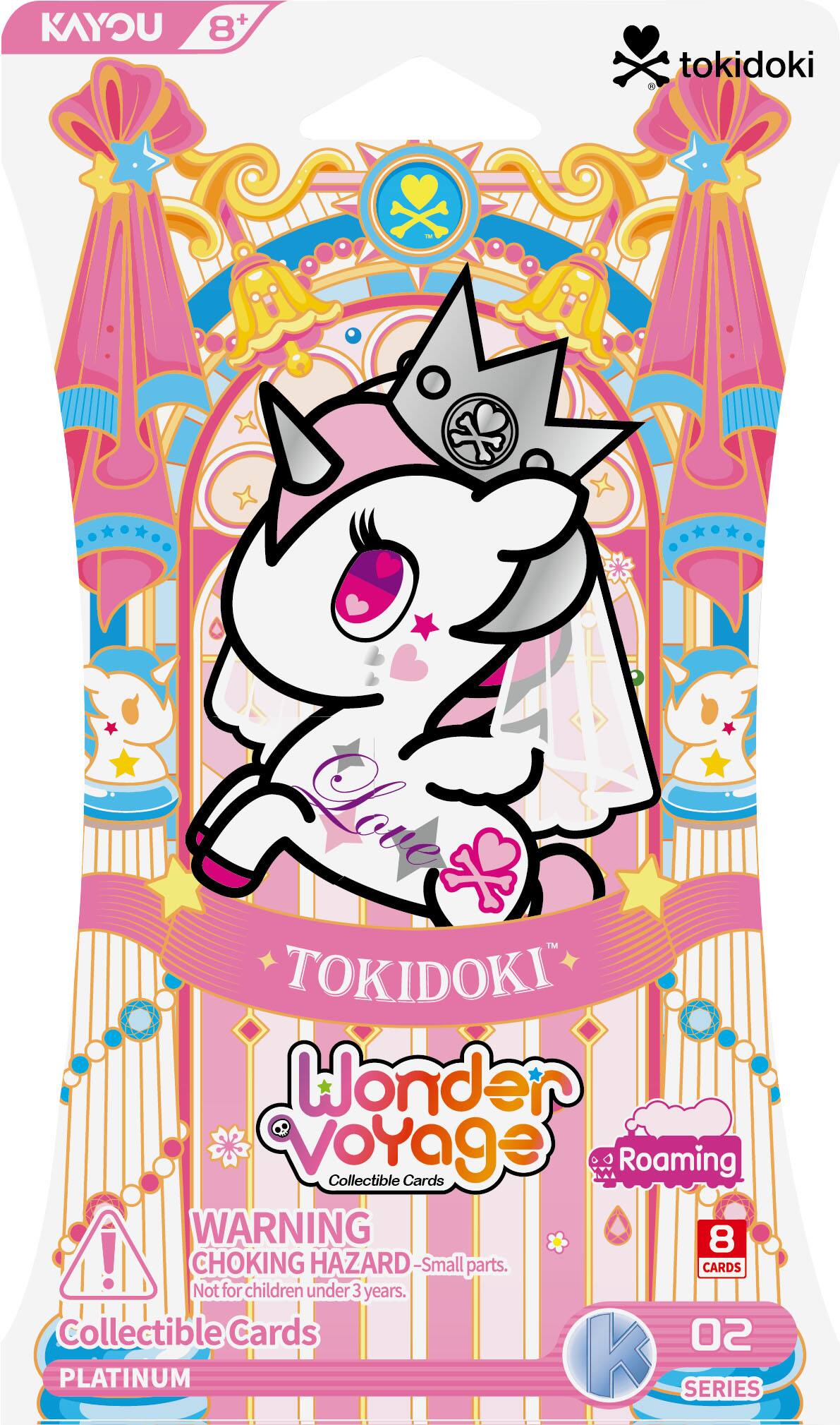 KAYOU 8+  
tokidoki  
Clove TOKIDOKI Wonder Voyage Collectible Cards Roaming  
WARNING: CHOKING HAZARD - Small parts. Not for children under 3 years.  
Collectible Cards  
PLATINUM K SERIES