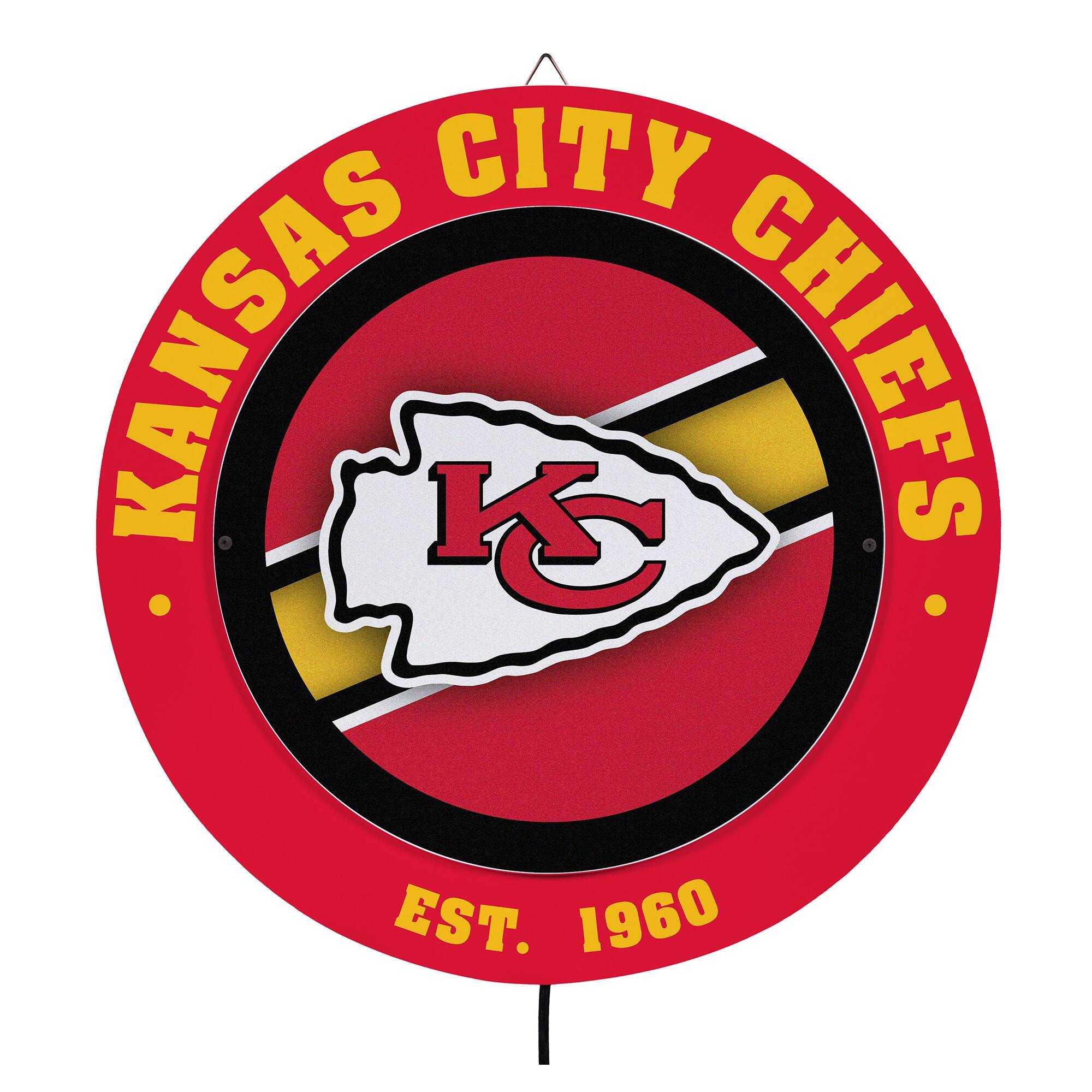 Kansas City Chiefs 15" LED Round Metal Lit Wall Sign