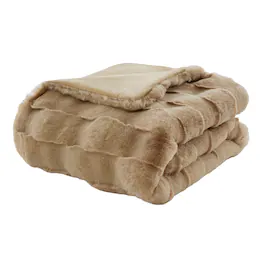 Gracie Mills - Tullio Faux Fur Throw - Tan