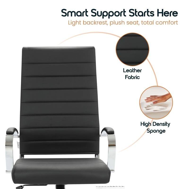 Smart Support Starts Here  
Light backrest, plush seat, total comfort  

Leather Fabric  
High Density Sponge