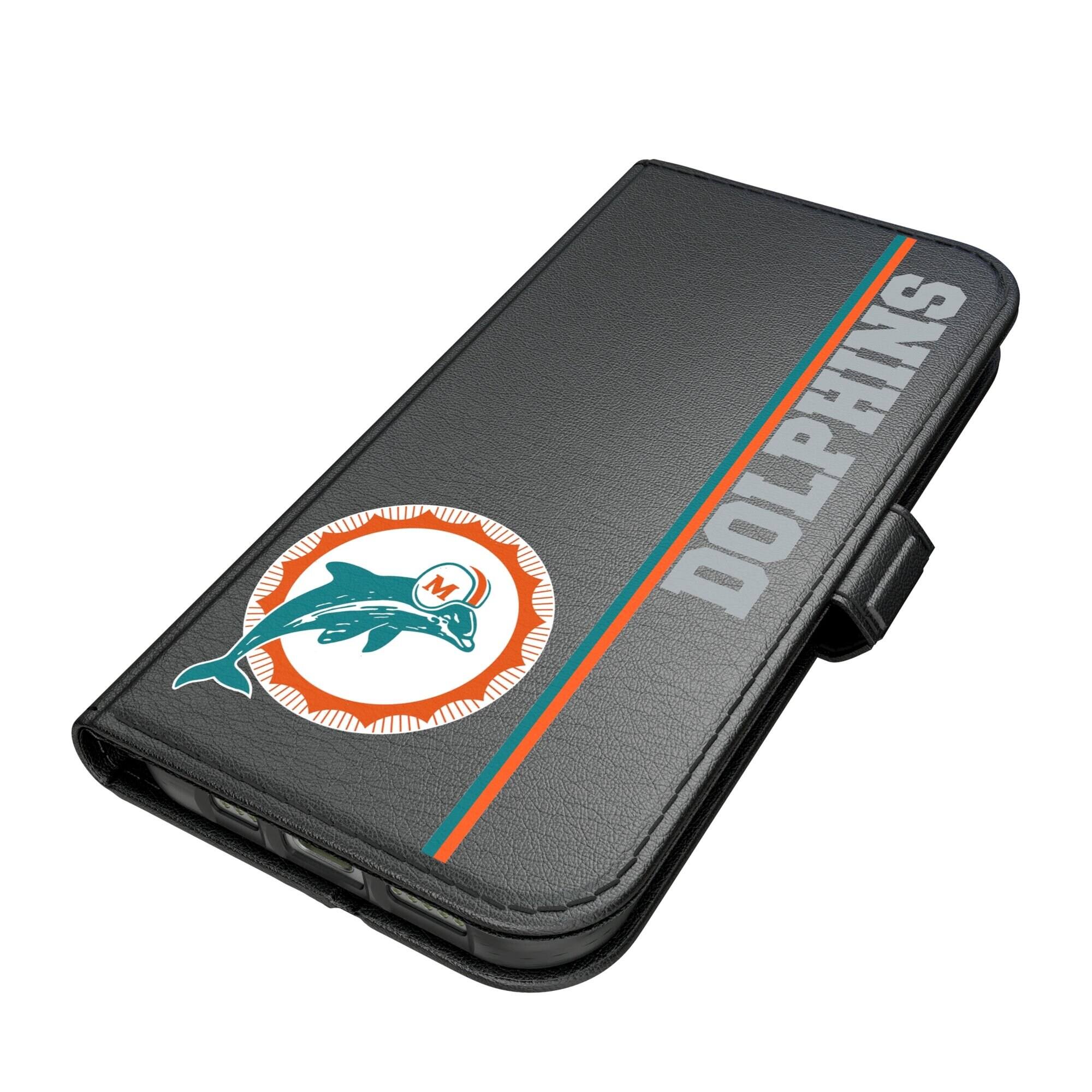 Alt View 1. Keyscaper - Miami Dolphins iPhone Folio 2.0 Case - 17 Pro Max - Black.