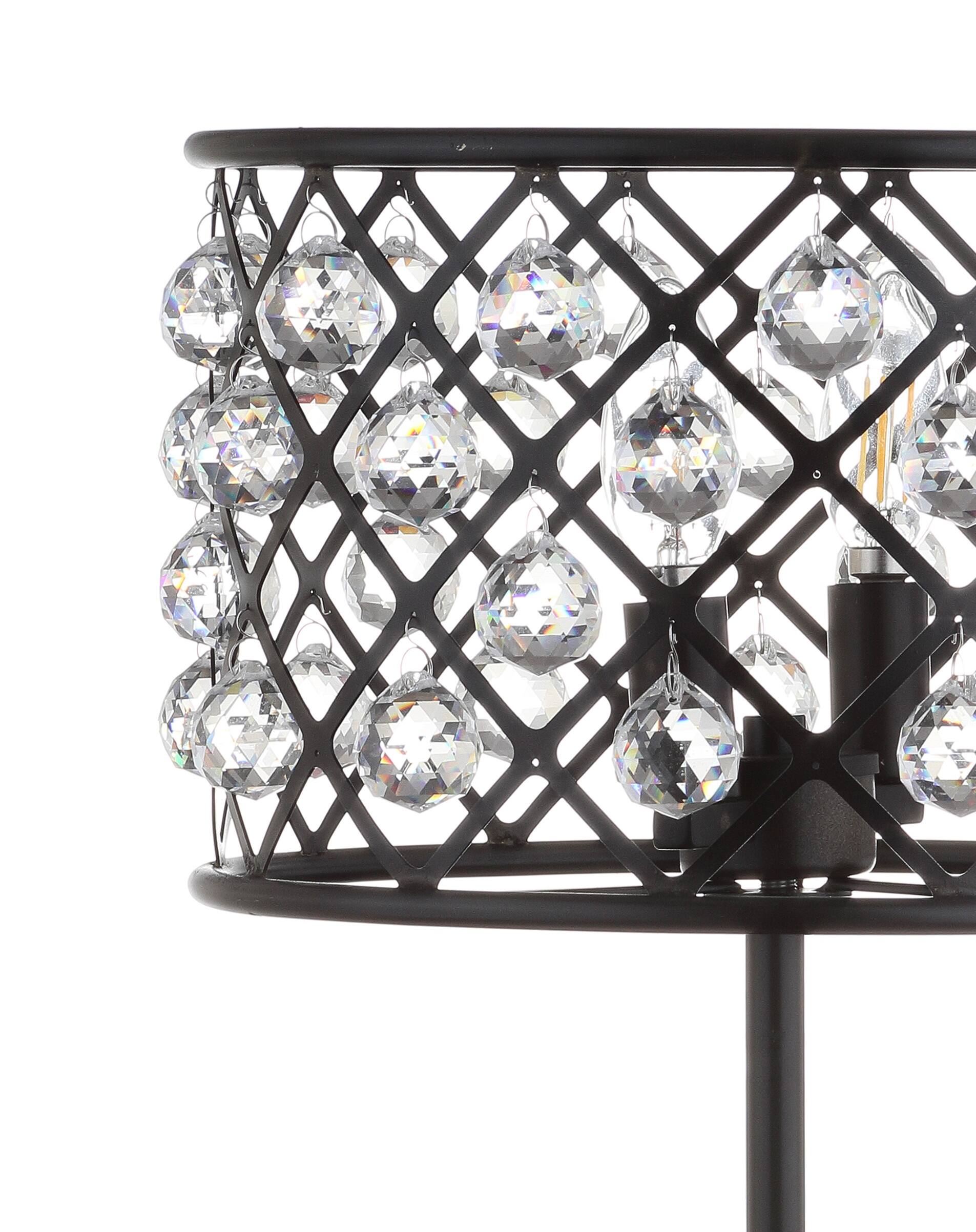 Alt View 3. Jonathan Y - Gabrielle 22.5" Metal/Crystal LED Table Lamp, Oil Rubbed Bronze - Oil Rubbed Bronze.