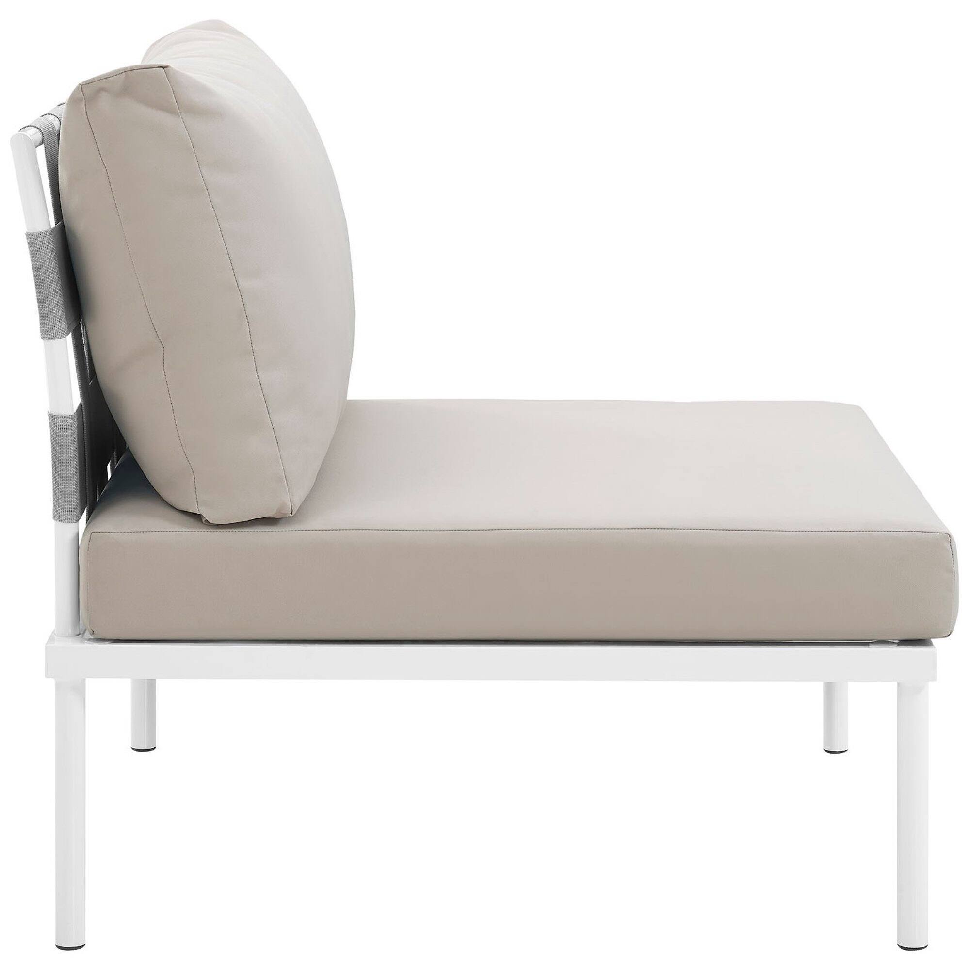 Left. Modway - Harmony Armless Outdoor Patio Aluminum Chair by Modway - White Beige.