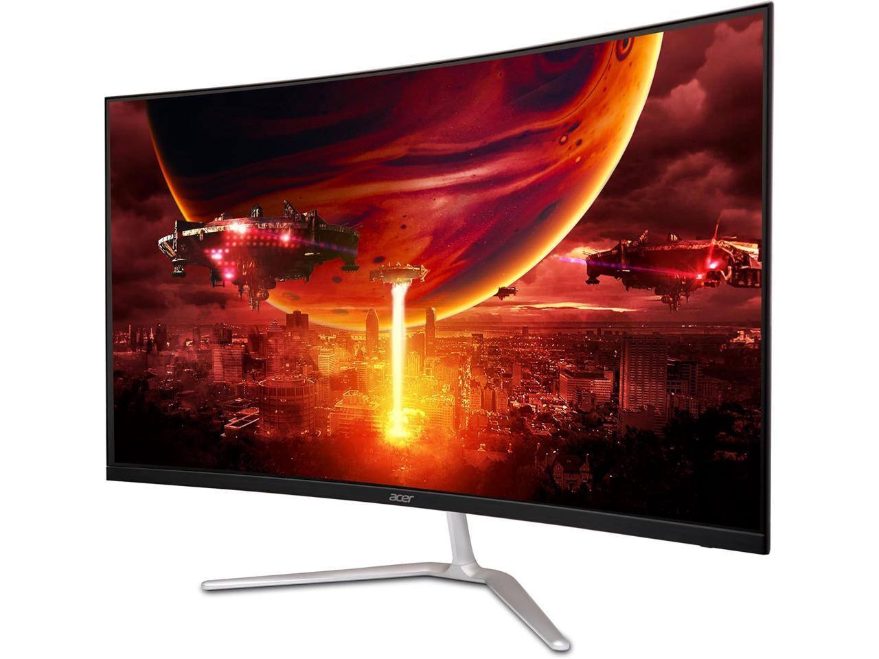 Alt View 8. Acer - Acer Nitro 32 inch Full HD 165Hz AMD FreeSync Premium 1ms Built-in Speakers Curved Computer Monitor EDA320Q PBIIPX - Black.
