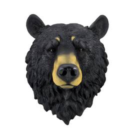 DWK Corporation - Large 16 Inch Big Bear Head Bust Realistic Poly-Resin Wall Hanging Statue - Black