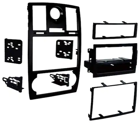 Front. Metra - Dash Kit for Select 2005-2007 Chrysler 300 DDIN - Matte Black.