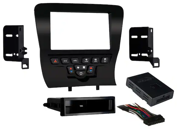Front. Metra - Dash Kit for Select 2011-2014 Dodge Charger DIN DDIN - Matte Black.