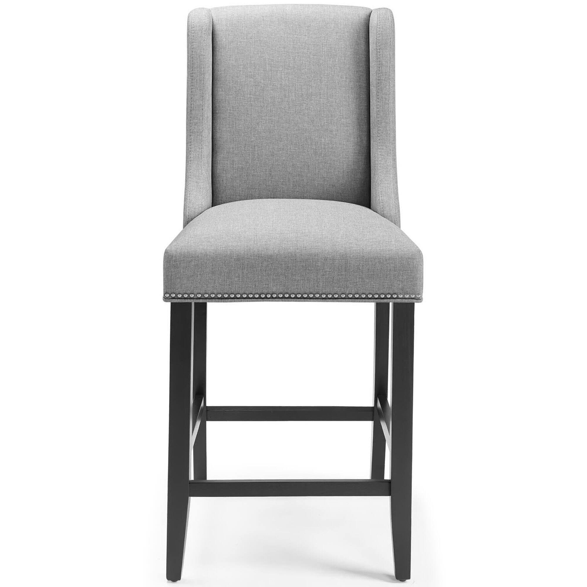 Back. Modway - Baron Upholstered Fabric Counter Stool by Modway - Gray.