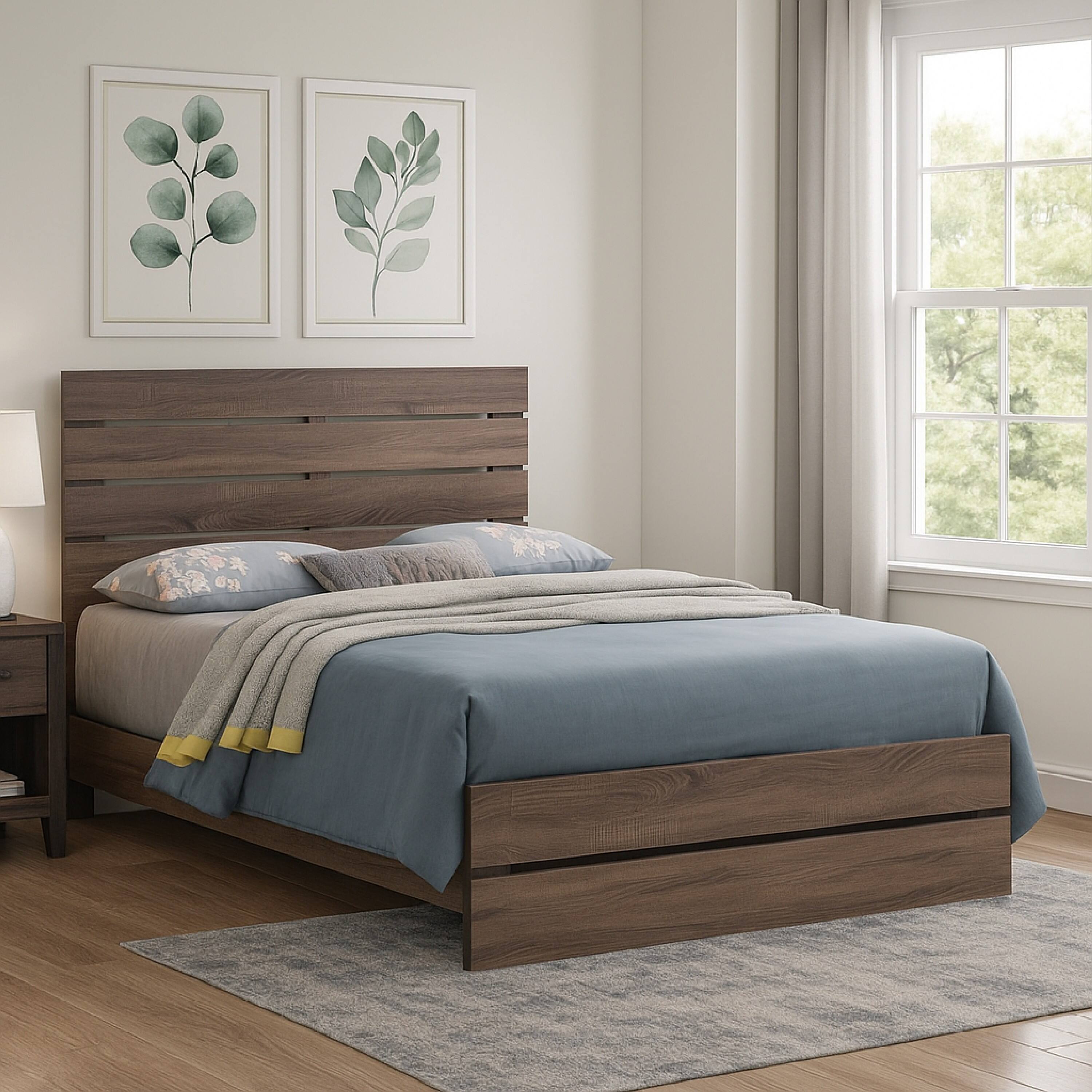 Alt View 5. Manhattan Lane - Queen Bed with Panel Headboard and Footboard - Brown.