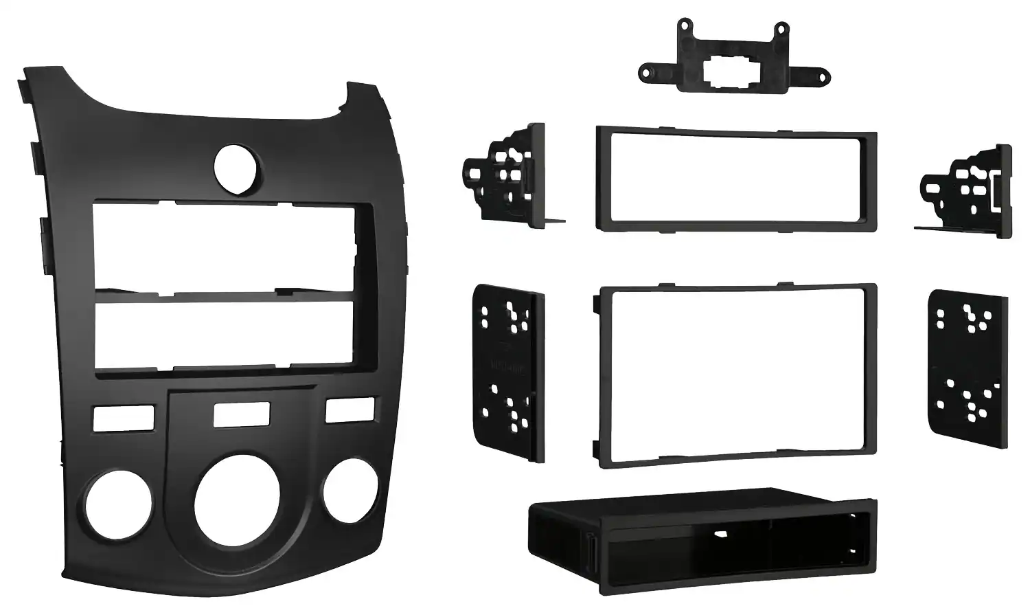 Front. Metra - Dash Kit for Select 2010-2013 Kia Forte DIN DDIN - Black.