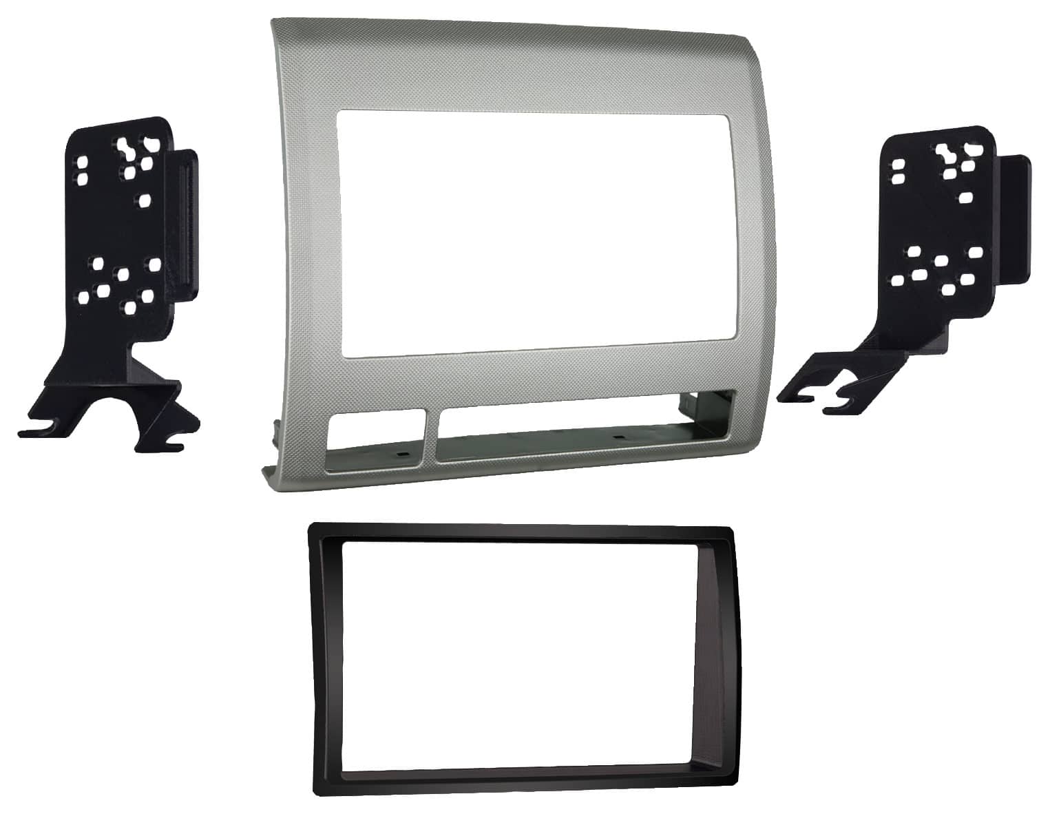 Front. Metra - Dash Kit for Select 2005-2011 Toyota Tacoma DDIN - Textured Gray.