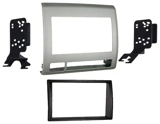 Front. Metra - Dash Kit for Select 2005-2011 Toyota Tacoma DDIN - Textured Gray.