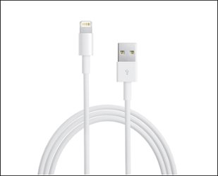Apple - 6.6' USB Type A-to-Lightning Charging Cable - White - Front_Zoom