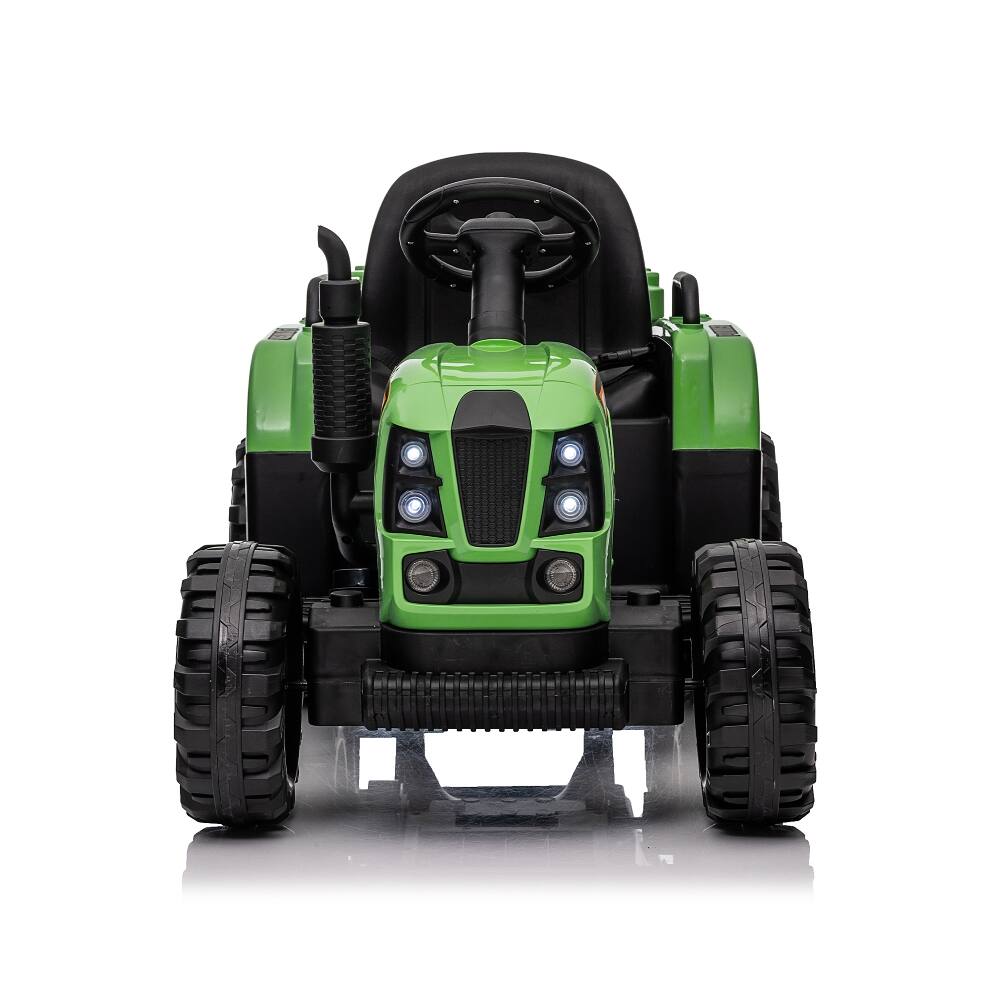 Alt View 4. Ropilly - Ropilly 24v ride on tractor with trailer, 400W Kids Electric Tractor Remote Control, Emerald.