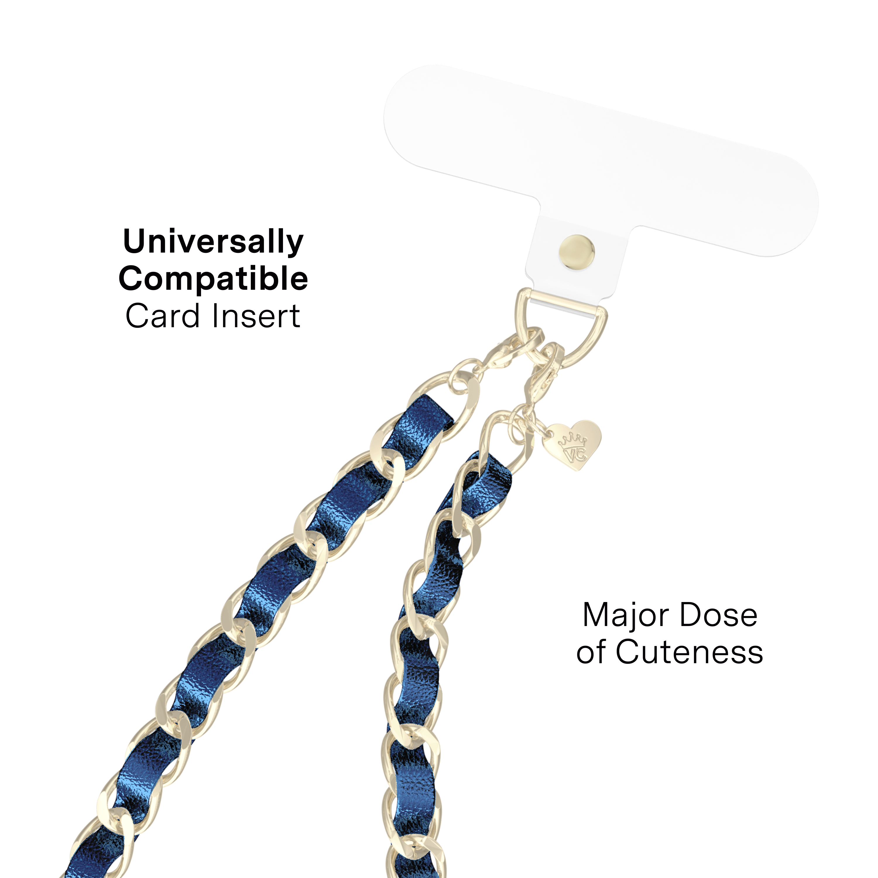 Alt View 2. VELVET CAVIAR - Velvet Caviar Phone Charm Wristlet- Metallic Navy Leather - Metallic Navy Leather.