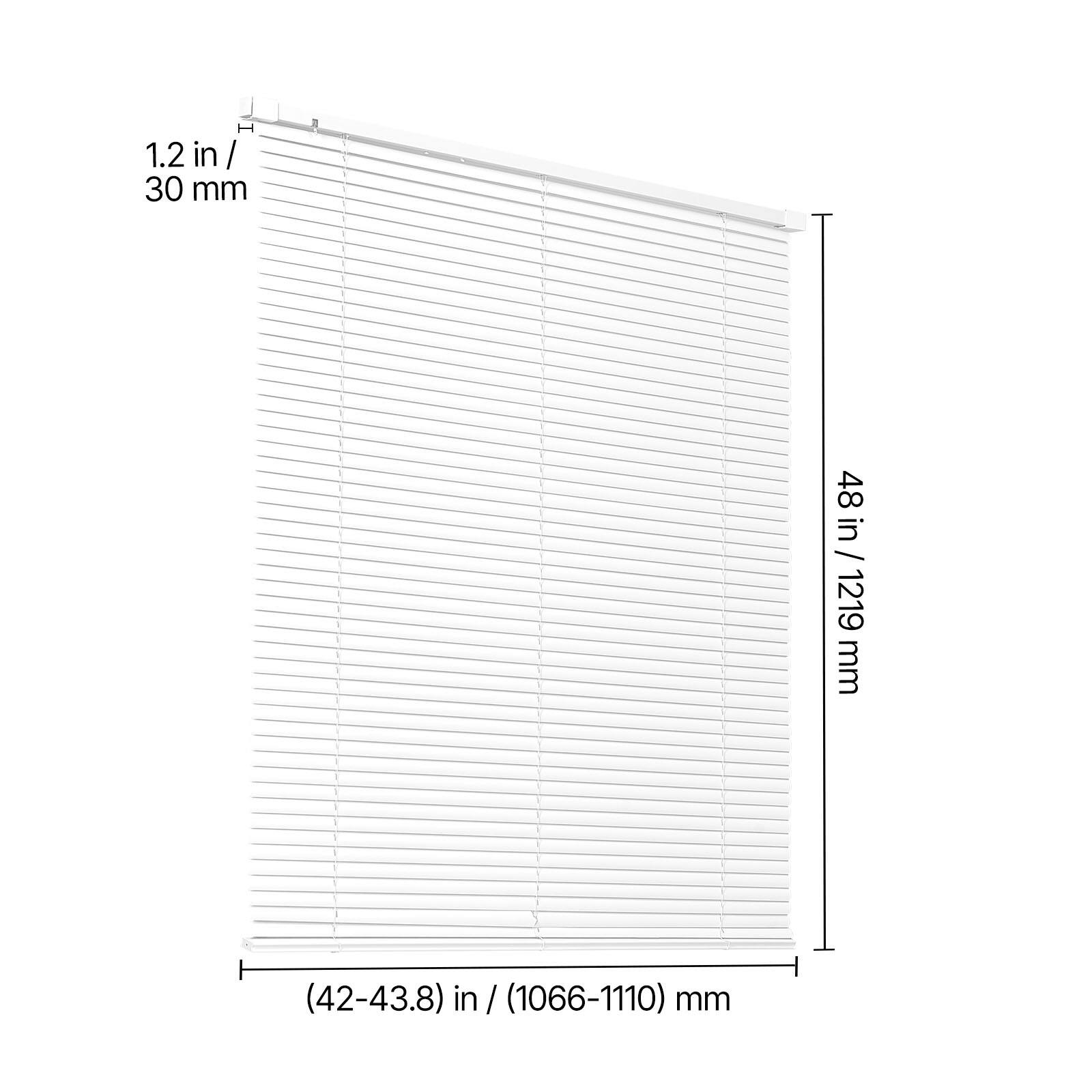 1.2 in / 30 mm  
48 in / 1219 mm  
(42-43.8) in / (1066-1110) mm